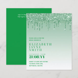 BUDGET Dripping Glitter Bridal Shower Invitations