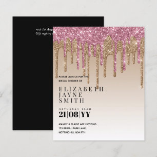 BUDGET Dripping Glitter Bridal Shower Invitations
