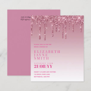 BUDGET Dripping Glitter Bridal Shower Invitations