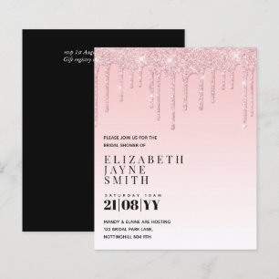 BUDGET Dripping Glitter Bridal Shower Invitations