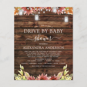 Budget Drive by Baby Shower Rustic Sunflowers