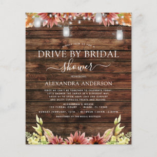 Budget Drive by Bridal Shower Rustic Sunflowers