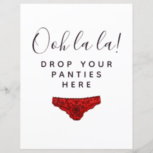 BUDGET Drop Your Panties Here Bridal Shower Sign