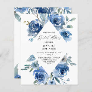 Budget Dusty Blue & Blue Floral Bridal Shower