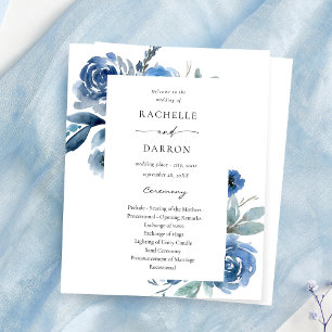 Budget Dusty Blue & Blue Floral Wedding Ceremony 