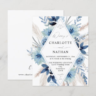 Budget Dusty Blue Boho Floral Wedding