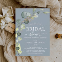 Budget Dusty Blue Bridal Shower Eucalyptus