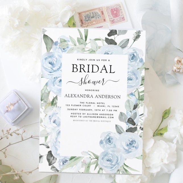 Budget Dusty Blue Bridal Shower Floral Greenery (Creator Uploaded)