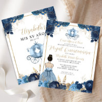 Budget Dusty Blue Cinderella Royal Quinceanera