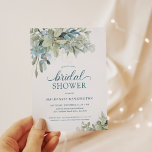 BUDGET Dusty Blue Eucalyptus Bridal Shower<br><div class="desc">BUDGET Elegant Eucalyptus Greenery Bridal Shower Invitation featuring our lovely sage eucalyptus green and dusty blue greenery and modern typography. The back is a lovely dusty blue. Easy to customize with your information for a simply elegant bridal shower invitation. **Our BUDGET paper is smaller and more delicate, but still beautiful!**...</div>