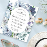 Budget Dusty Blue Floral 90th Birthday Invitation<br><div class="desc">Dusty blue peonies,  roses and wildflowers form a very pretty floral frame around your birthday party details.</div>
