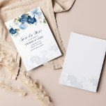 Budget Dusty Blue Floral Eucalyptus Save The Date<br><div class="desc">Elegant floral watercolor dusty blue,  white,  and navy floral bouquet wedding save the date card. The card features a script "Save the Date",  that can be changed to a font type of your choice that are available here when you click the "Personalize" button.</div>