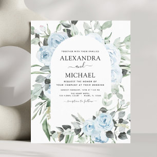Budget Dusty Blue Floral Greenery Wedding