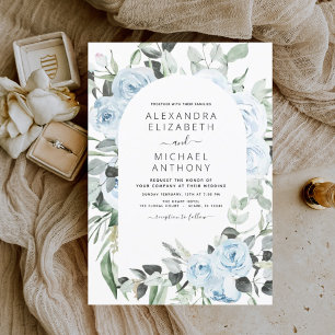 Budget Dusty Blue Floral Greenery Wedding