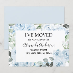 Budget Dusty Blue Floral Moving Faire-part
