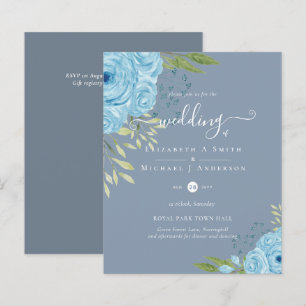 BUDGET  Dusty Blue Flowers Lime Wedding
