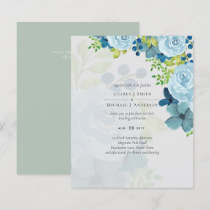 Budget Dusty Blue Flowers Sage Wedding