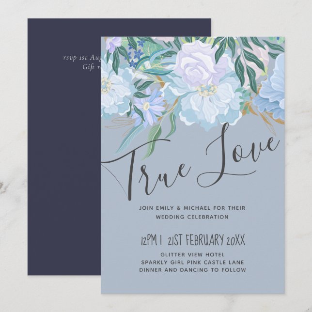 Budget DUSTY BLUE Foliage Wedding (Front/Back)