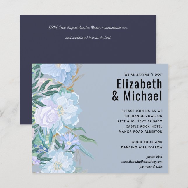 Budget DUSTY BLUE Foliage Wedding (Front/Back)