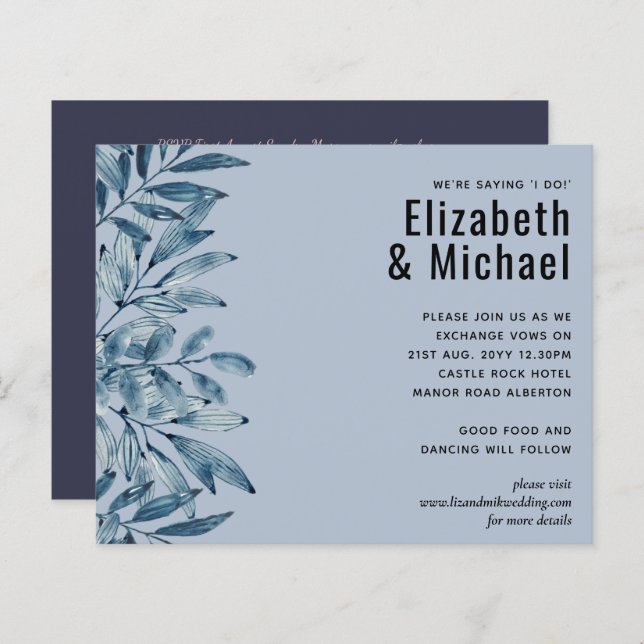 Budget DUSTY BLUE Foliage Wedding (Front/Back)
