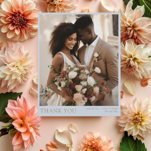 Budget Dusty Blue & Gold Wedding Thank You