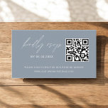 Budget Dusty Blue QR Code RSVP Wedding Website Enclosure Card<br><div class="desc">Simple Modern and Elegant Script Typography QR Code RSVP Wedding Website Minimalist invitation.</div>