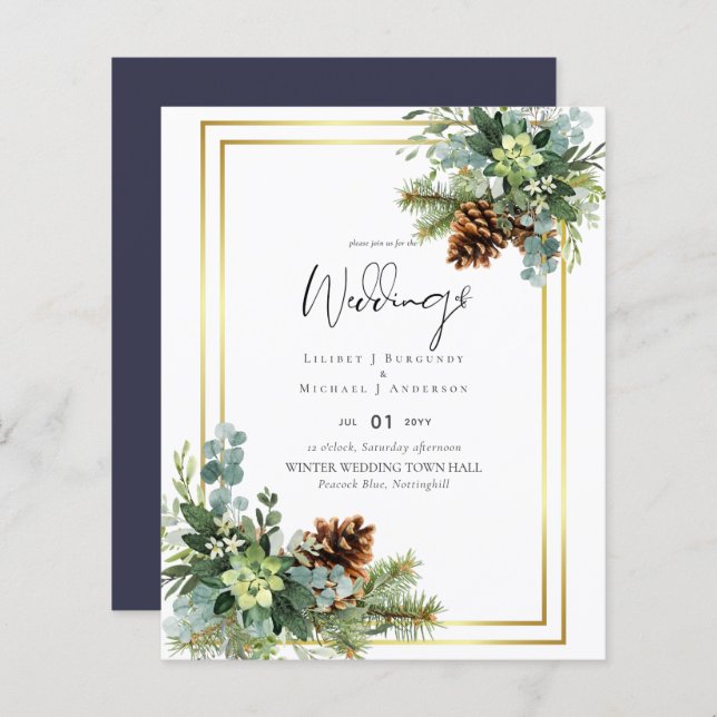 BUDGET  Dusty Blue Wedding Eucalyptus Greenery (Front/Back)