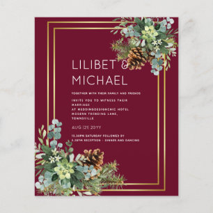 BUDGET  Dusty Blue Wedding Eucalyptus Greenery Flyer