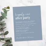 Budget Dusty Blue Wedding Reception Invitation<br><div class="desc">Simple budget-friendly dusty blue wedding announcement and reception invitation. The front features "Happily Ever After Party" in a mix of a contemporary white script and bold modern white typography. Personalize your message and invitation and add your names in a signature-like script.</div>