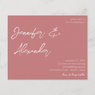 Budget Dusty Pink Calligraphy Photo Wedding V2 Flyer