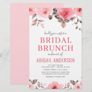 Budget Dusty Pink Floral Bridal Shower Invitation