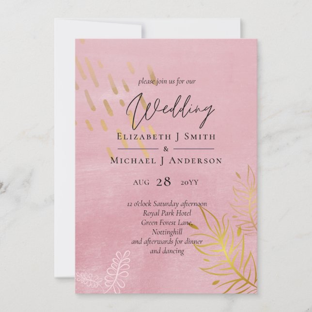 BUDGET Dusty Pink Gold Wedding (Front)