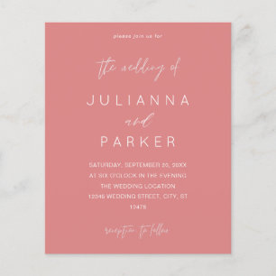 Budget Dusty Pink MOD Calligraphy Wedding Flyer