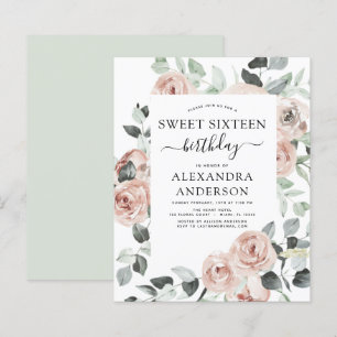 Budget Dusty Pink Sweet Sixteen Birthday Party