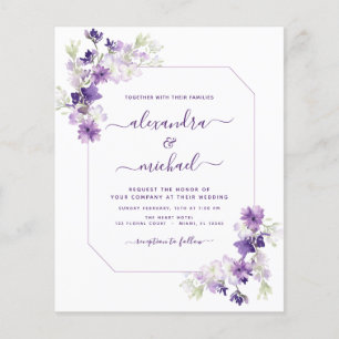 Budget Dusty Purple Wedding Floral Greenery Flyer
