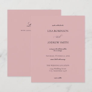 Budget Dusty Rose Calligraphy Wedding