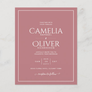 BUDGET Dusty Rose MONOCHROME Wedding Flyer