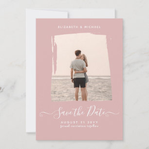 BUDGET Dusty Rose PHOTO Save The Date Monochrome Invitation