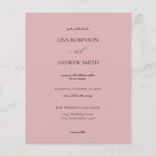 Budget Dusty Rose Wedding Flyer