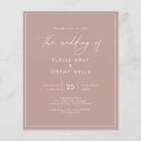 Budget Dusty Rose Wedding Invitation  Flyer