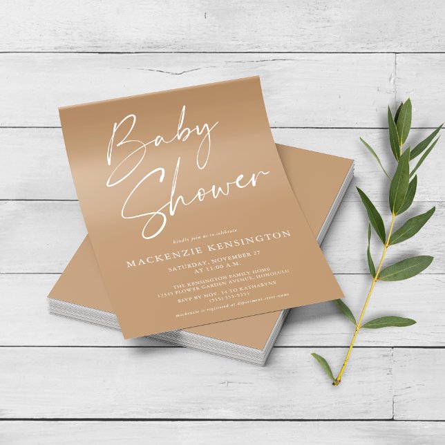 Budget Earth Tone Minimalist Baby Shower FLYER (Creator Uploaded)