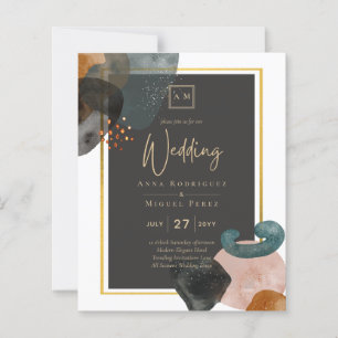 BUDGET Earth Tones Abstract Wedding 