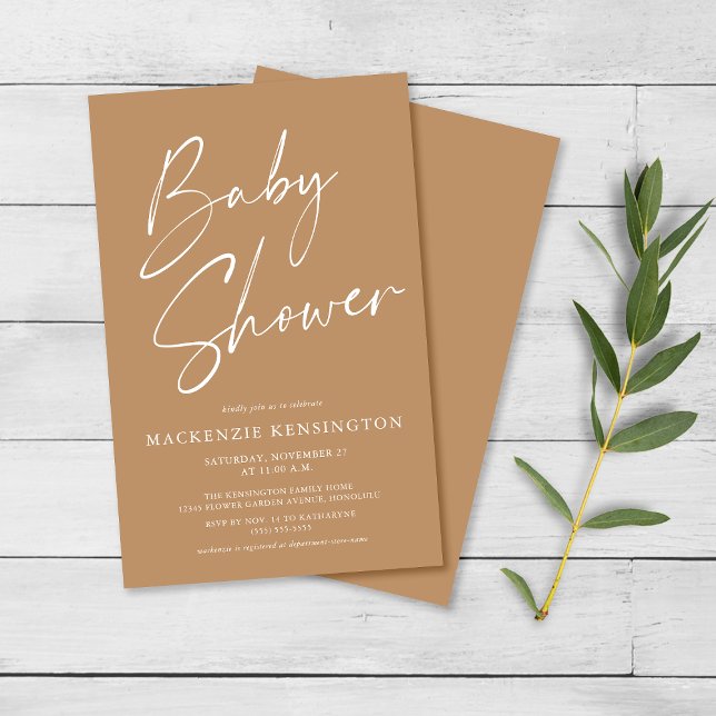 Budget Earth Tones Simple Script Baby Shower FLYER (Creator Uploaded)