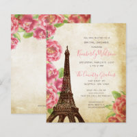 Budget Eiffel Tower Bridal Shower Invitation