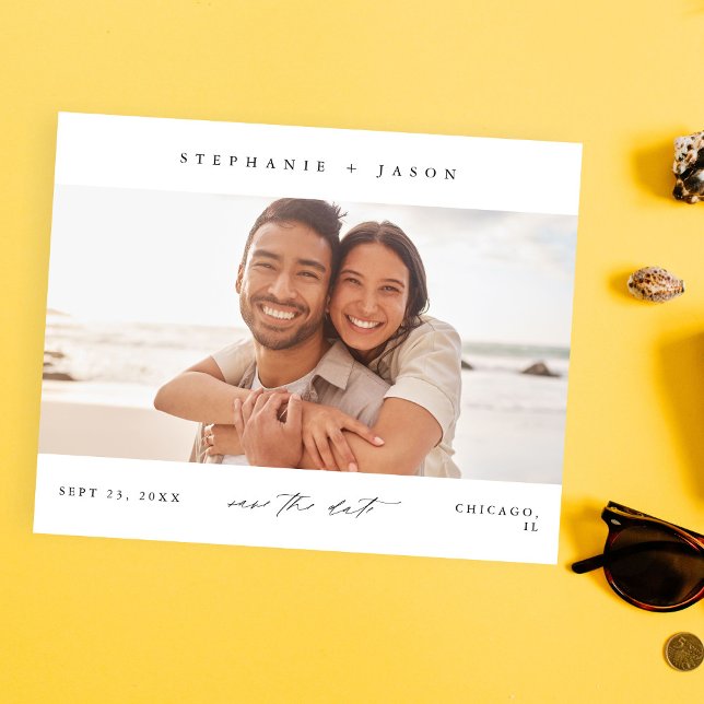 Budget Elegan Panoramic Photo Modern Save the Date Flyer (Creator Uploaded)