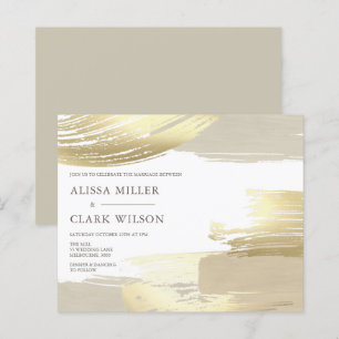 BUDGET Elegant Abstract Gold Wedding Invitation