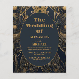 Budget Elegant Art Deco Peacocks Wedding