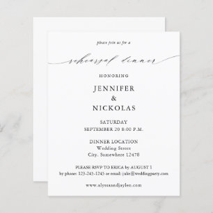 Budget Elegant Black & White Rehearsal Dinner