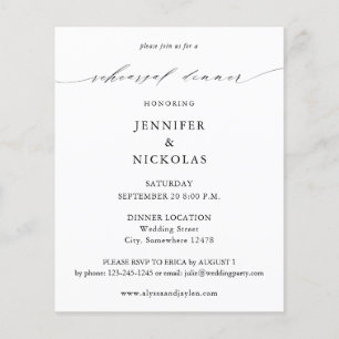 Budget Elegant Black & White Rehearsal Dinner Flyer