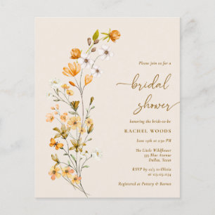 BUDGET Elegant Boho Wildflower Bridal Shower Flyer